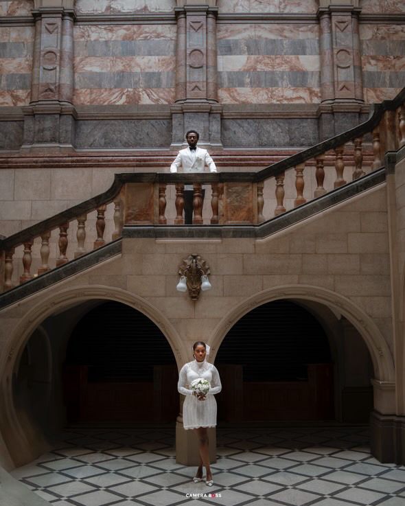 Editorial bridal-inspired portrait with classic makeup