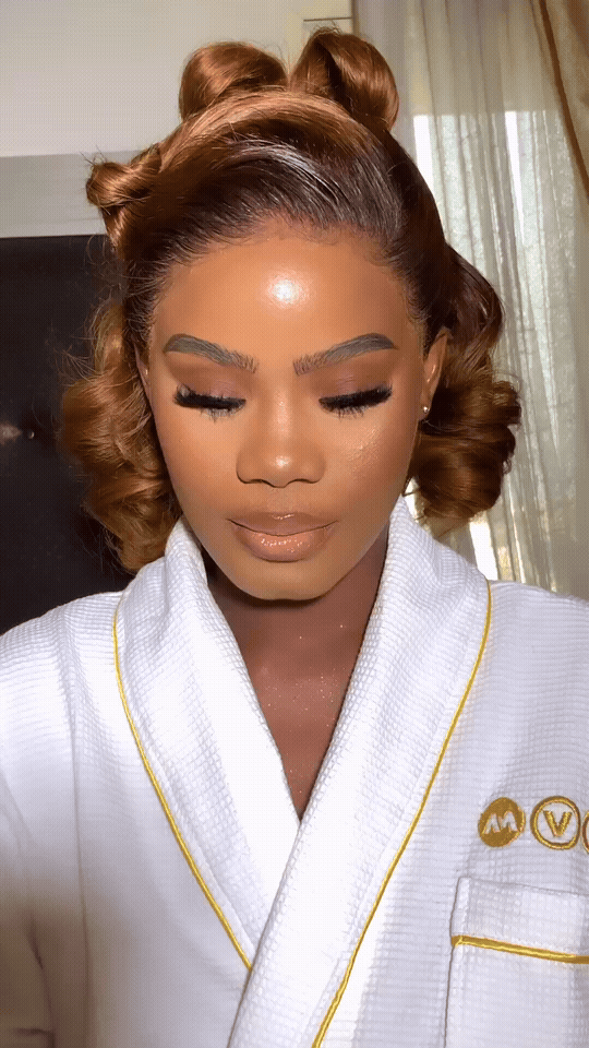 Looping close-up bridal glam video with shimmer details