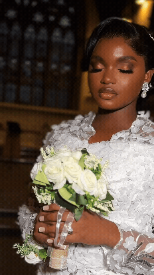 Looping bridal glam video showing glowing makeup